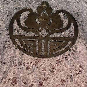 Elegant silver plate, made in Italy, trivet shape of Lotus.